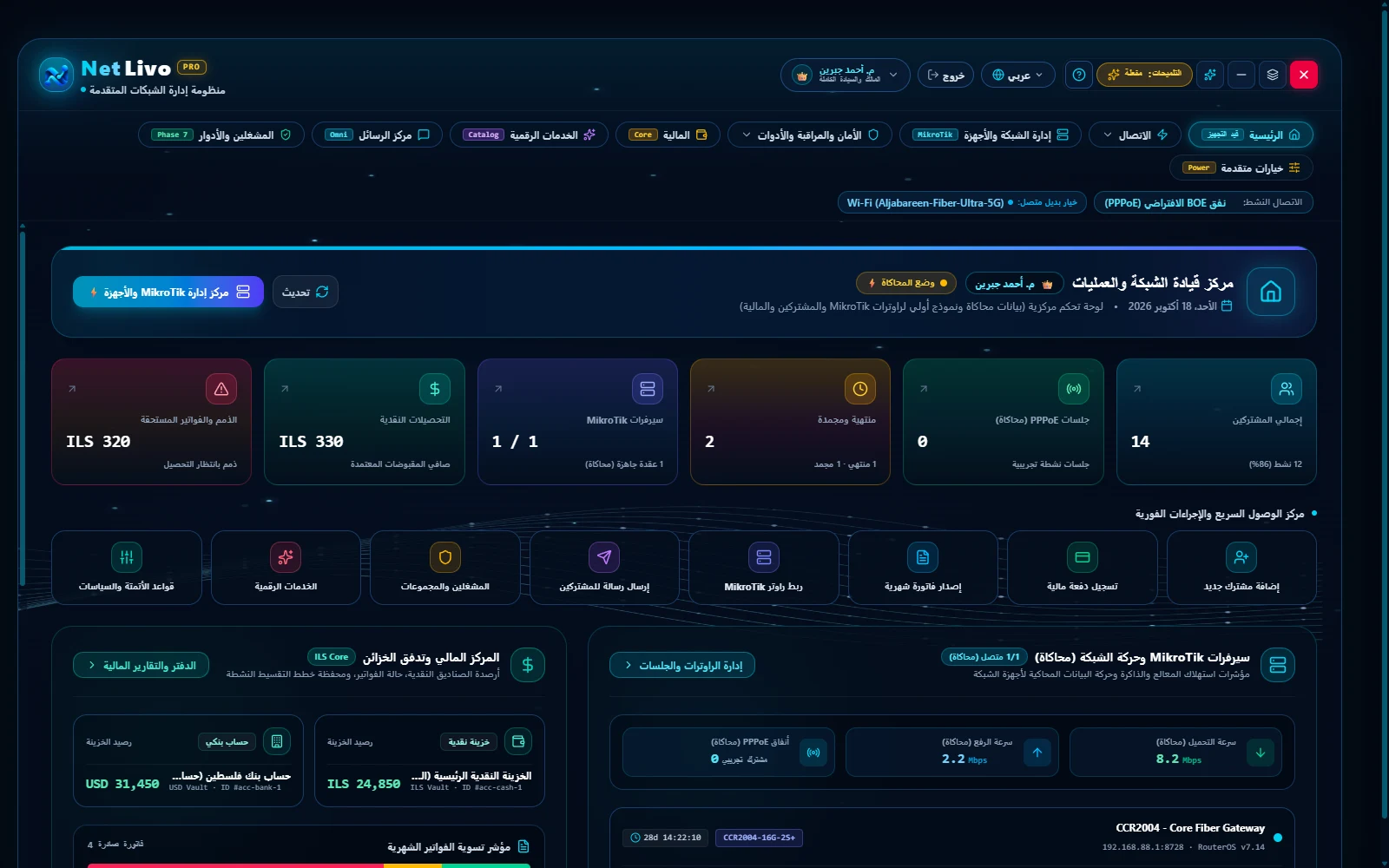 NetLivo — مركز القيادة